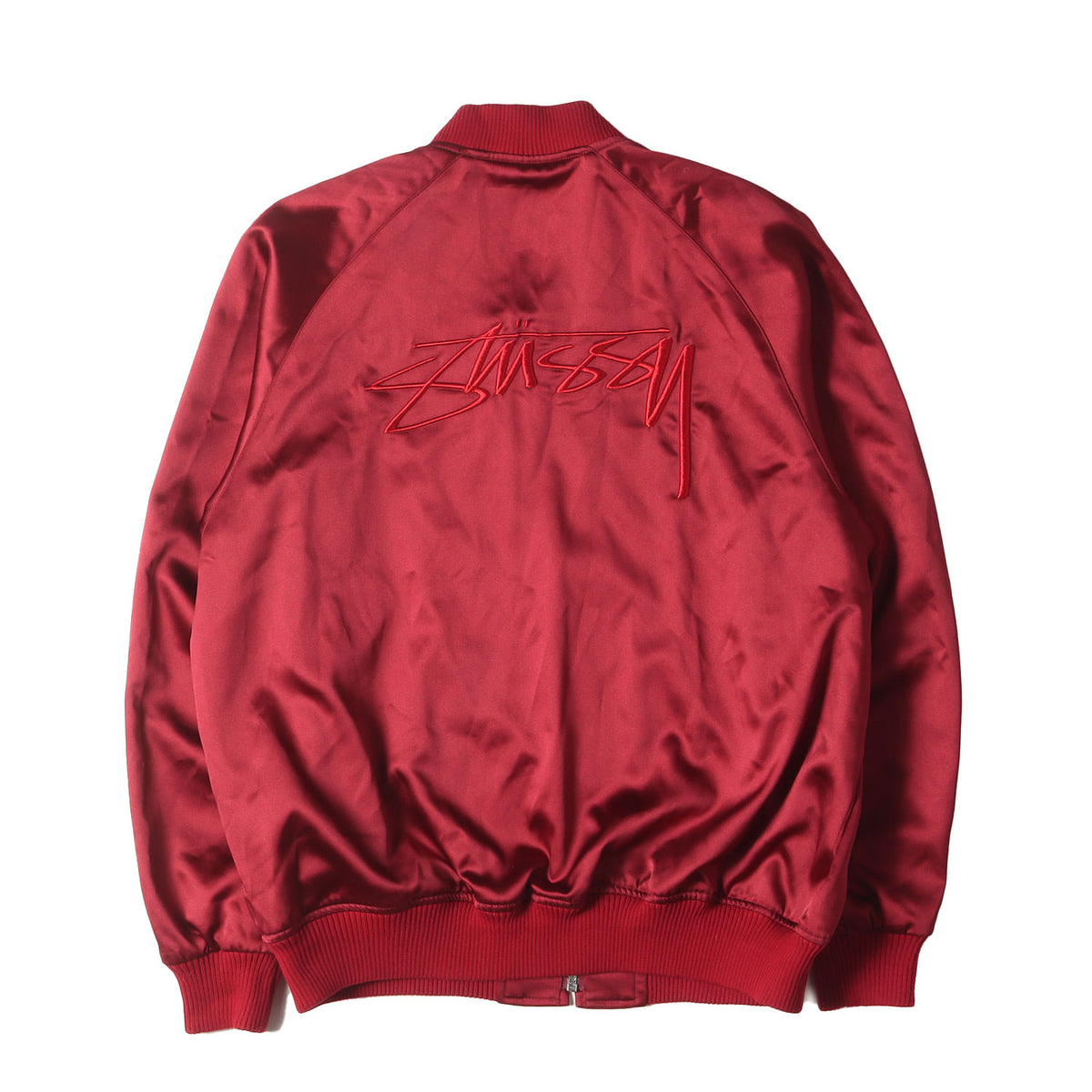 STUSSY (ステューシー) パームツリー 刺繍 サテン スカジャン 