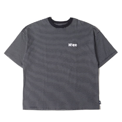 24SS ラウンドロゴ オーバーサイズ ボーダー Tシャツ(ROUND LOGO BORDER TEE)