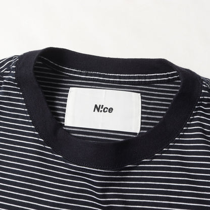 24SS ラウンドロゴ オーバーサイズ ボーダー Tシャツ(ROUND LOGO BORDER TEE)