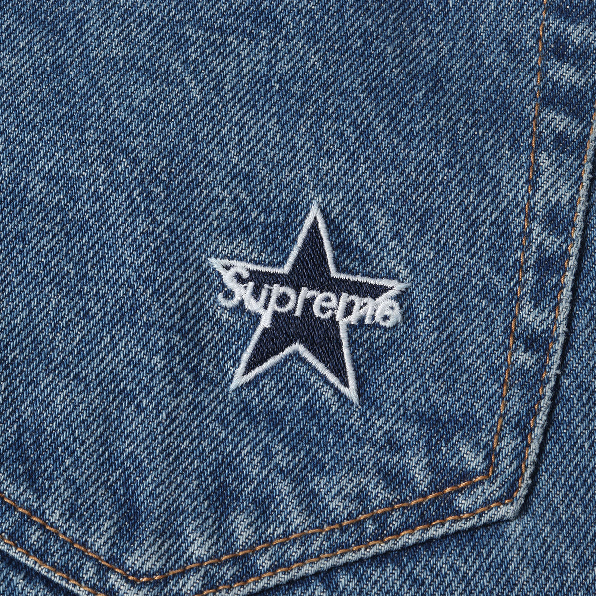 Supreme (シュプリーム) 22SS ウォッシュ加工 スターロゴ デニムパンツ 