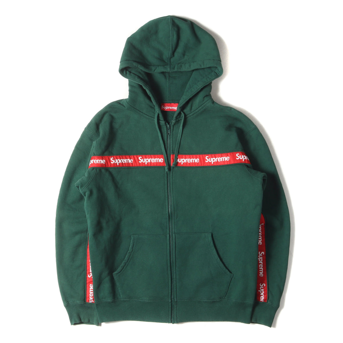 ロゴテープ ジップ スウェットパーカー(Text Stripe Zip Up Hooded Sweatshirt)