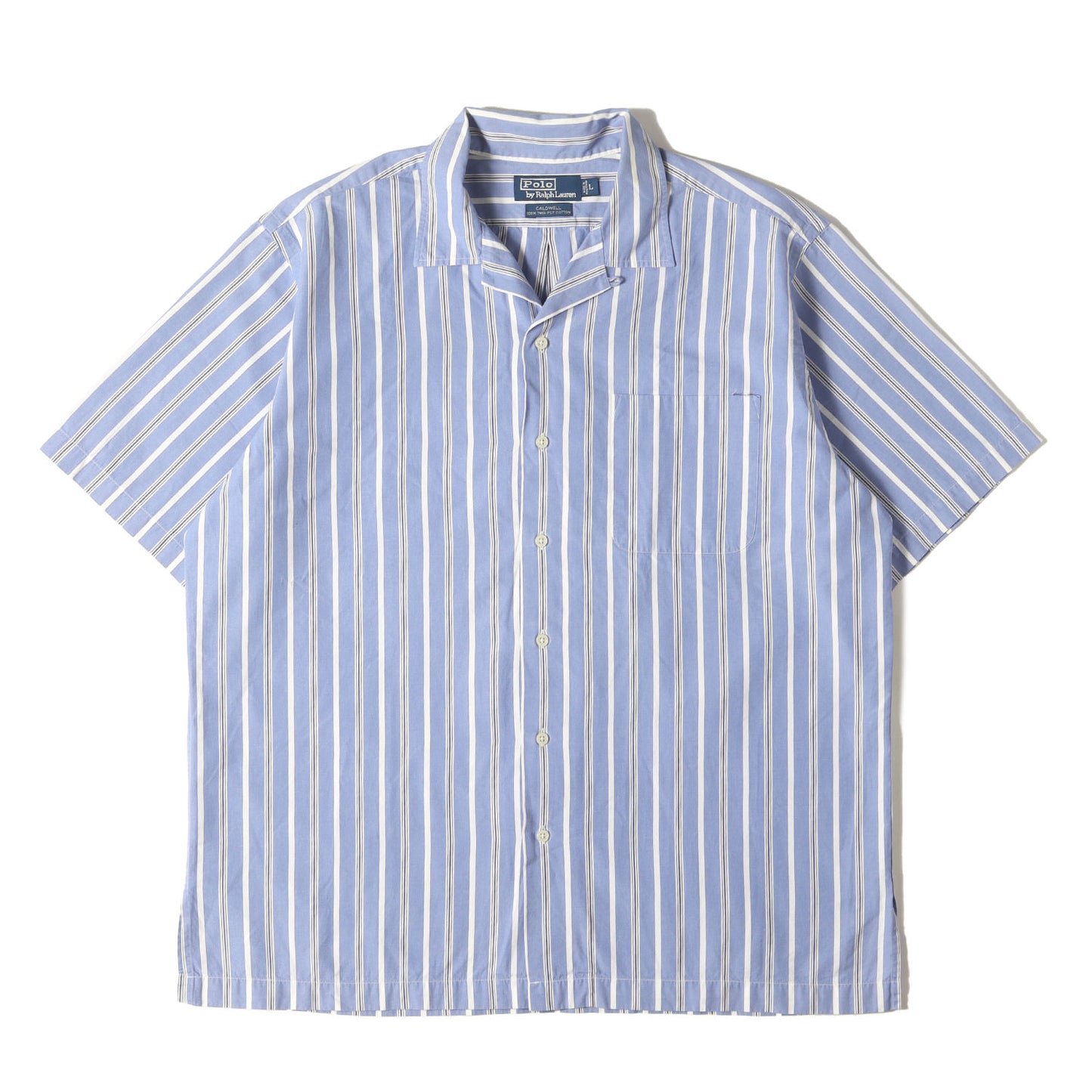 [ポニーなし] 90s CALDWELL オープンカラー ストライプ 半袖シャツ