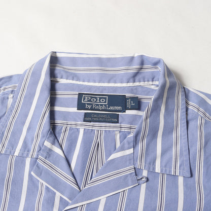 [ポニーなし] 90s CALDWELL オープンカラー ストライプ 半袖シャツ