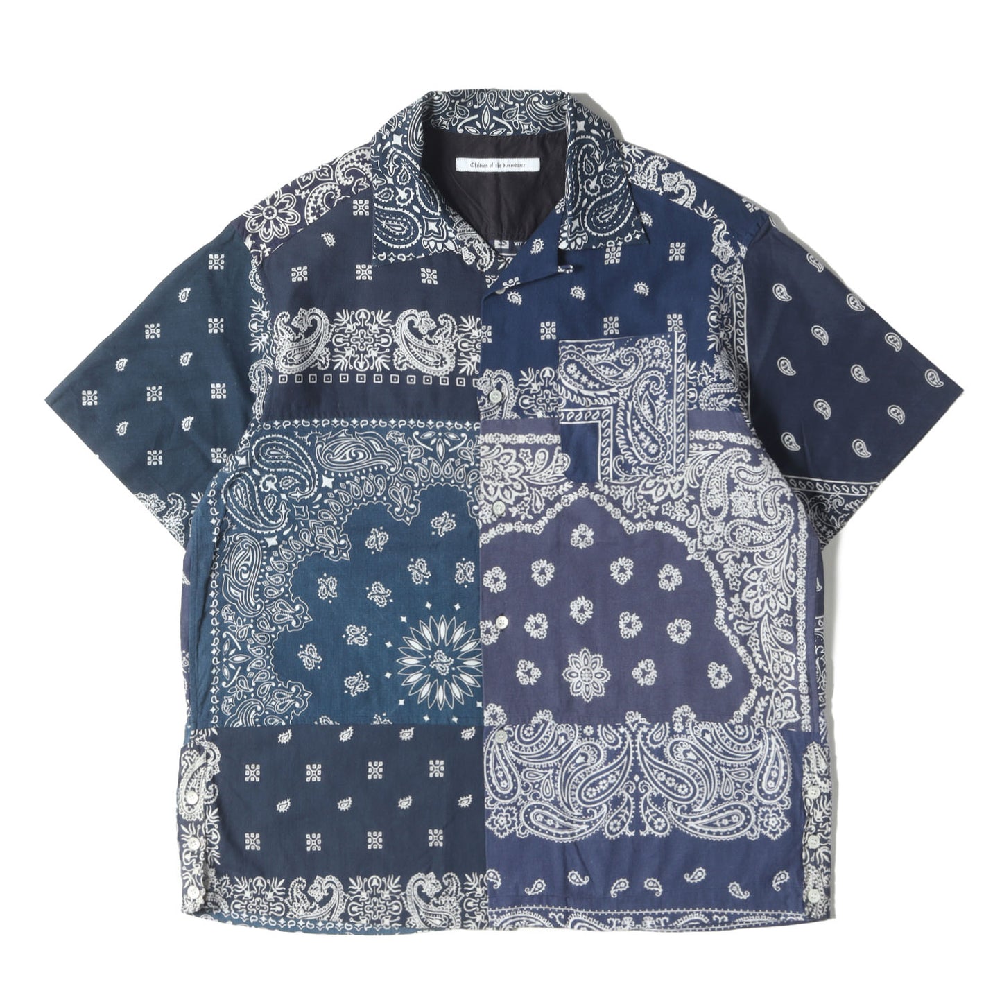 ヴィンテージリメイク バンダナ オープンカラー パッチワーク 半袖シャツ(VINTAGE BANDANA PATCHWORK SHIRT S/S MIX)