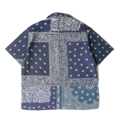 ヴィンテージリメイク バンダナ オープンカラー パッチワーク 半袖シャツ(VINTAGE BANDANA PATCHWORK SHIRT S/S MIX)