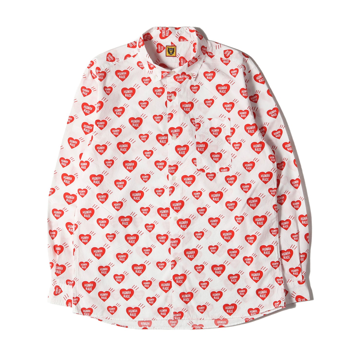 ハート柄 コットンブロード ボタンダウンシャツ(HEART PATTERN SHIRT)