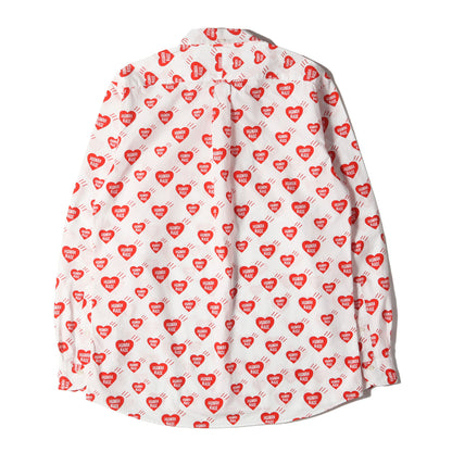 ハート柄 コットンブロード ボタンダウンシャツ(HEART PATTERN SHIRT)