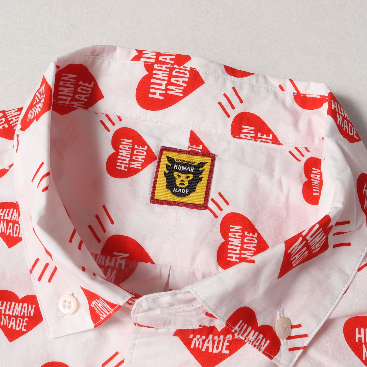 ハート柄 コットンブロード ボタンダウンシャツ(HEART PATTERN SHIRT)