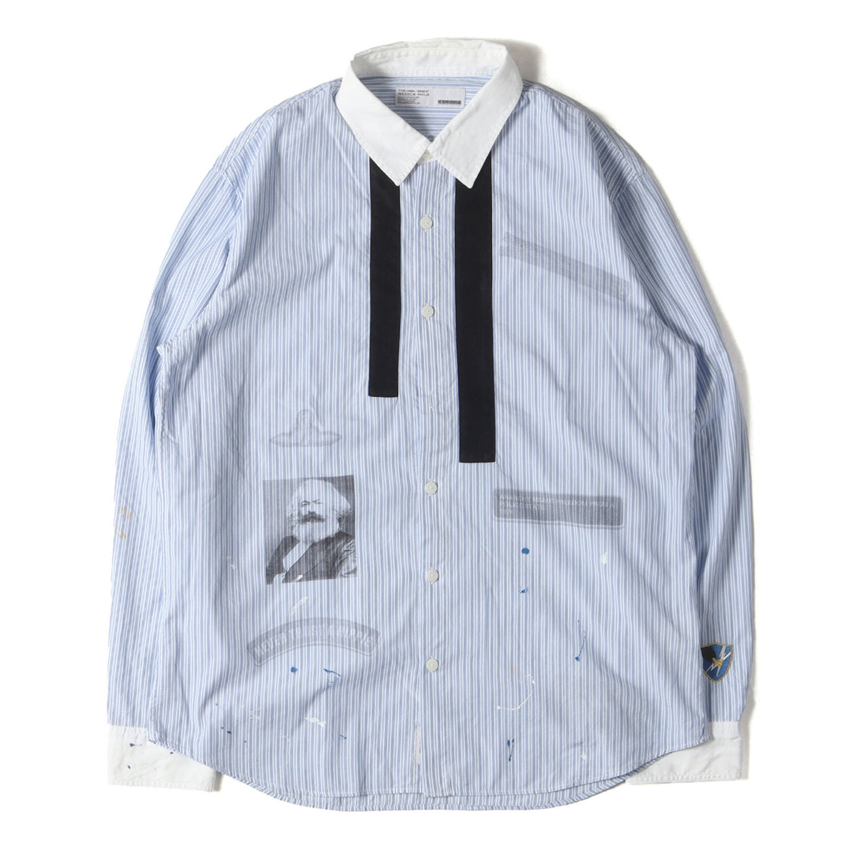 00s タイ付き マルクス プリント ストライプ クレリックシャツ(TIE. STRIPE / C-SHIRT. LS)