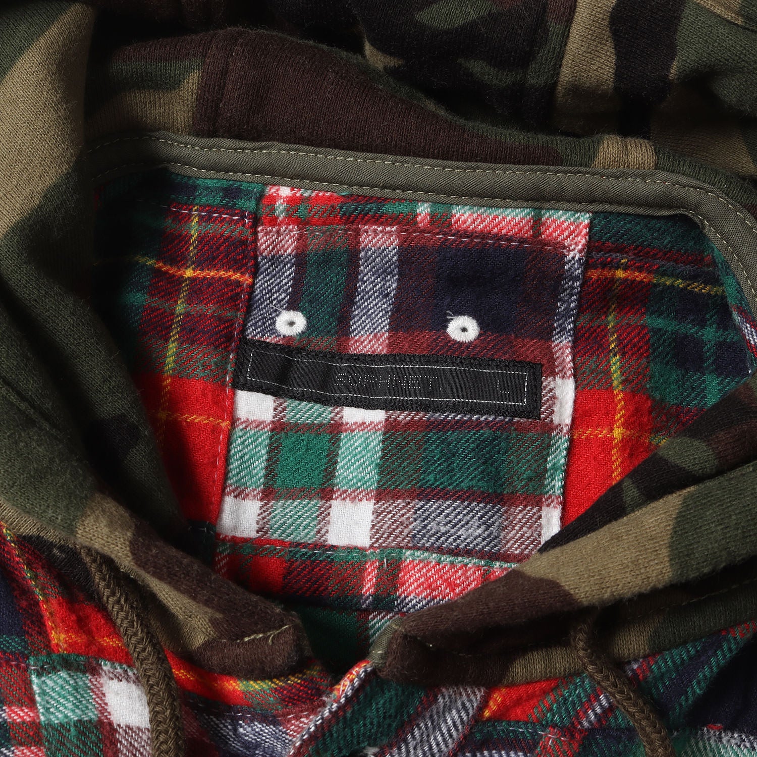 SOPH カモフラチェック フランネルシャツ ソフネット L ソフネット SOPHNET. カモフラチェック柄 シャツ ボタンダウン