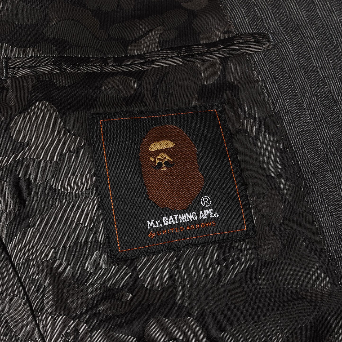 Mr. BATHING APE 裏地ジャガードカモ ヘリンボーンウール テーラードジャケット