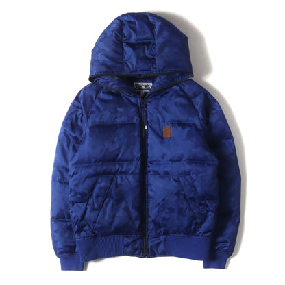 レザーパッチ付き ジャガードカモ 猿迷彩 ダウンジャケット