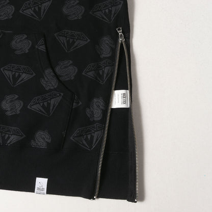 ×MAGIC STICK ダイヤ&ドル モノグラム 半袖 スウェット パーカー