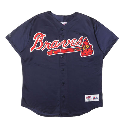 90s アトランタ・ブレーブス ベースボールシャツ / メッシュジャージ(USA製)