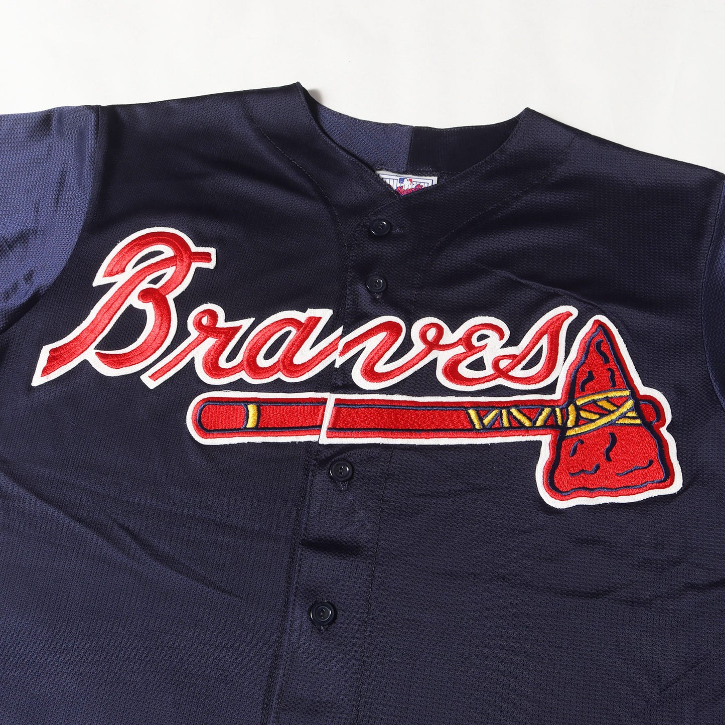 90s アトランタ・ブレーブス ベースボールシャツ / メッシュジャージ(USA製)