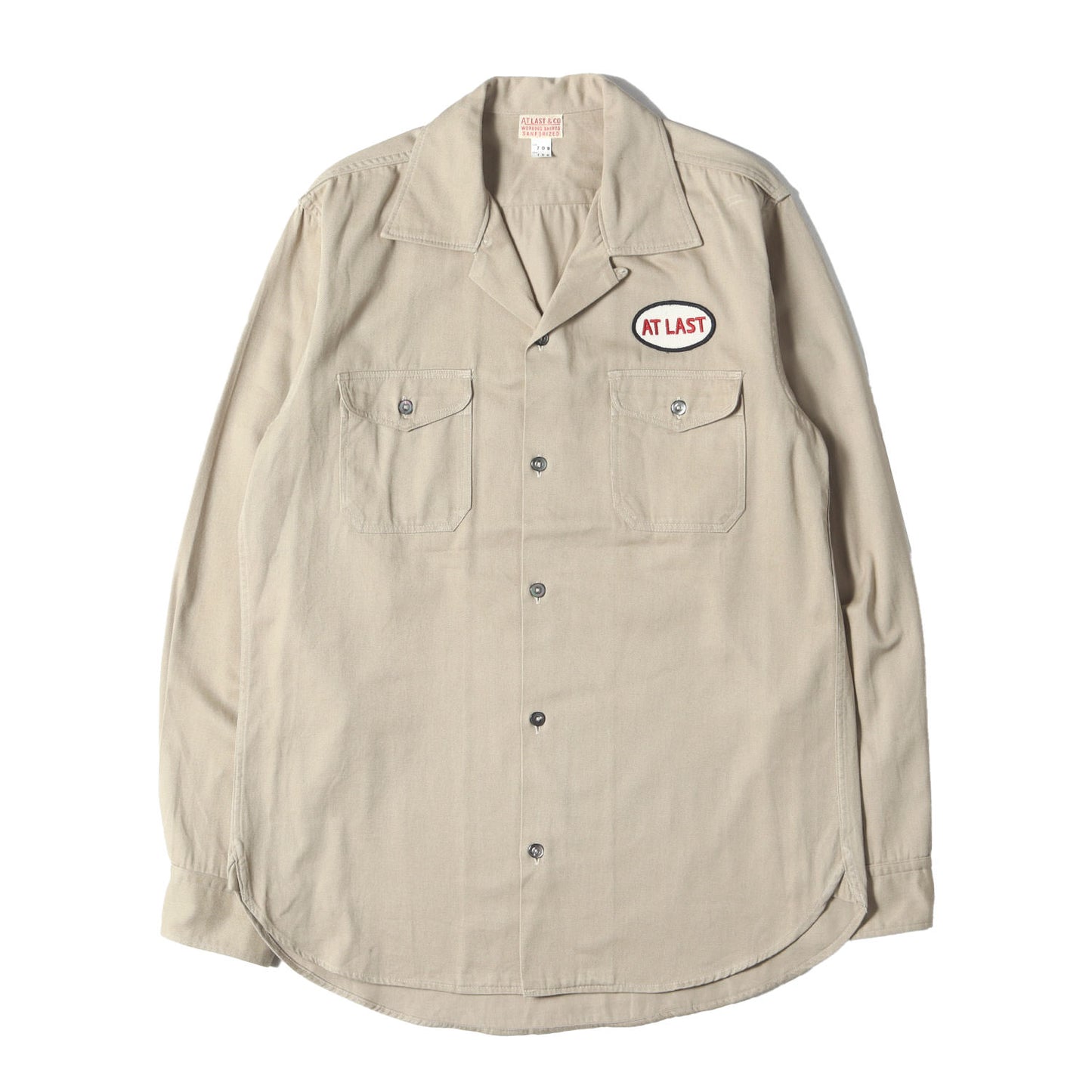 Lot709 ワッペン コットンツイル オープンカラー ワークシャツ