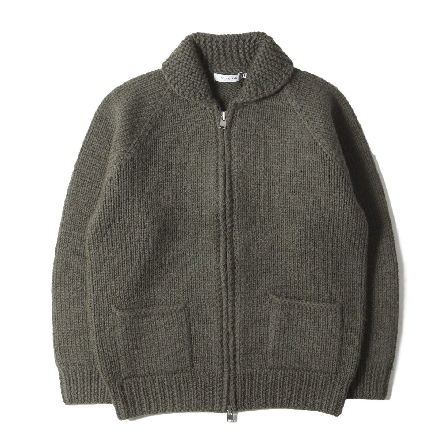 24AW ハンドニット カウチン ジップ セーター(ADVENTURER HAND-KNIT COWICHAN SWEATER WOOL YARN)
