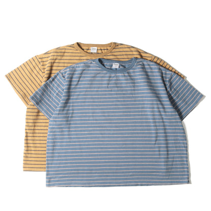 22SS オーバーサイズ ボーダー ストレッチ ヘビー Tシャツ 2色セット(Comfortable Border Tee)