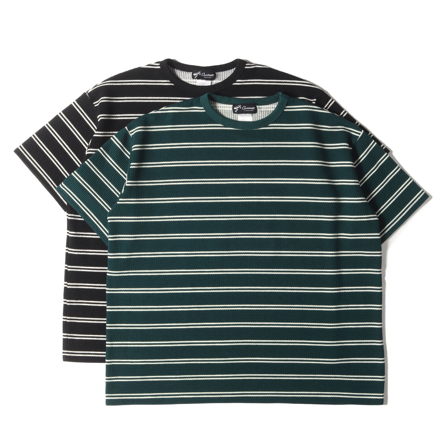 23SS オーバーサイズ ワッフル ボーダー Tシャツ 2色セット(Comfortable Waffle Border Tee)