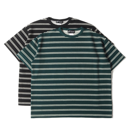 23SS オーバーサイズ ワッフル ボーダー Tシャツ 2色セット(Comfortable Waffle Border Tee)