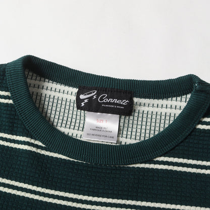 23SS オーバーサイズ ワッフル ボーダー Tシャツ 2色セット(Comfortable Waffle Border Tee)