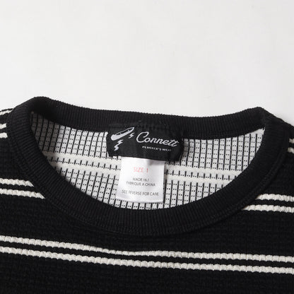 23SS オーバーサイズ ワッフル ボーダー Tシャツ 2色セット(Comfortable Waffle Border Tee)
