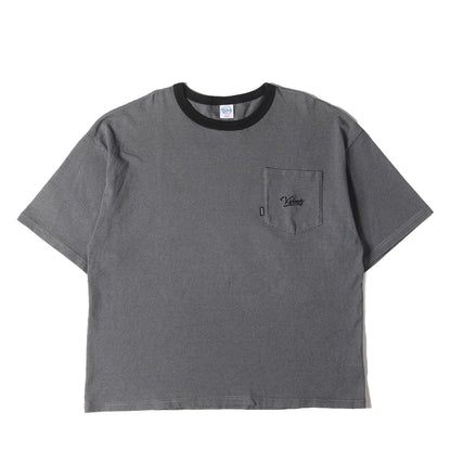 オーバーサイズ ボーダー ヘビー ポケット Tシャツ