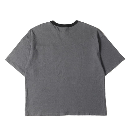 オーバーサイズ ボーダー ヘビー ポケット Tシャツ