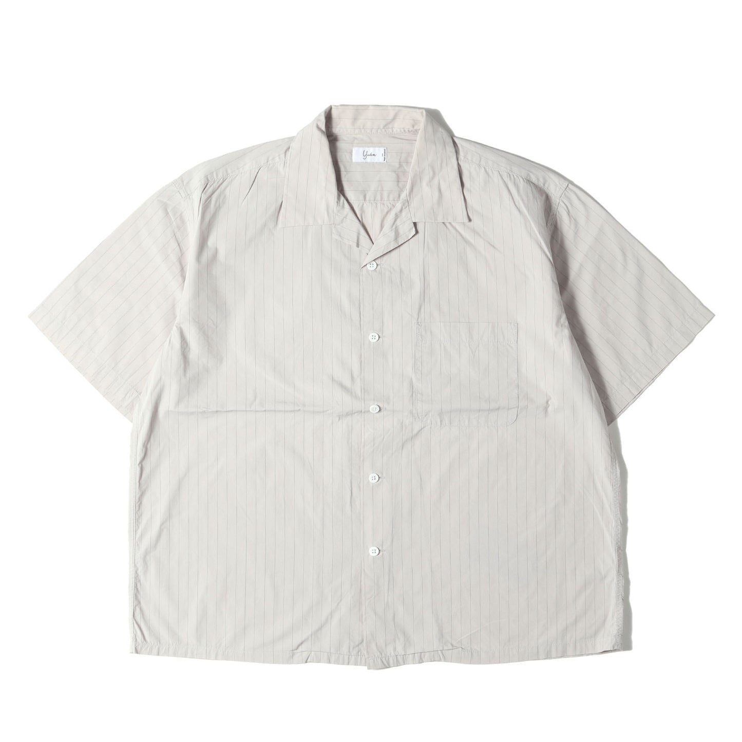 ピンストライプ オーバーサイズ オープンカラー 半袖シャツ
