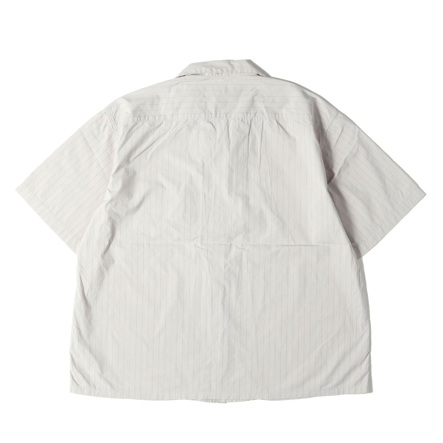 ピンストライプ オーバーサイズ オープンカラー 半袖シャツ