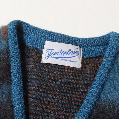チェック モヘヤニット カーディガン(MOHAIR CARDIGAN G)