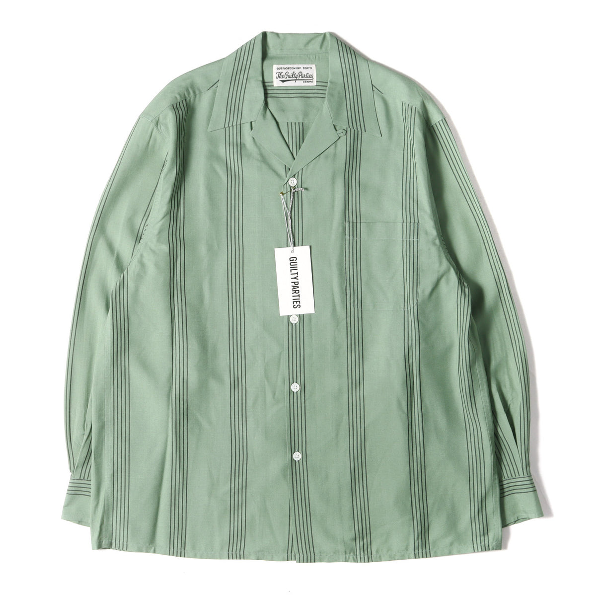 24SS ストライプ レーヨン オープンカラーシャツ(STRIPED OPEN COLLAR SHIRT)