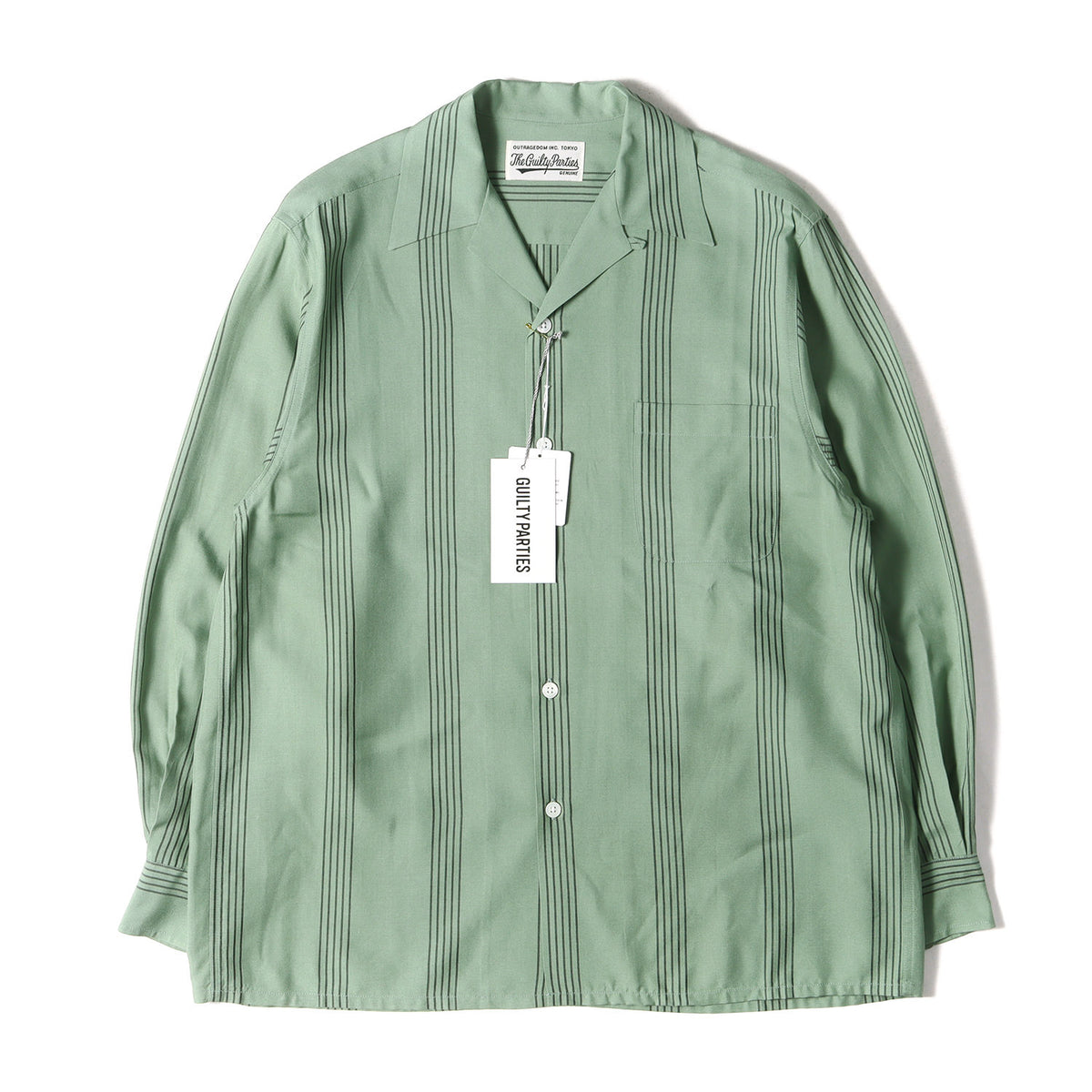 24SS ストライプ レーヨン オープンカラーシャツ(STRIPED OPEN COLLAR SHIRT)