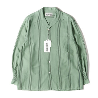 24SS ストライプ レーヨン オープンカラーシャツ(STRIPED OPEN COLLAR SHIRT)