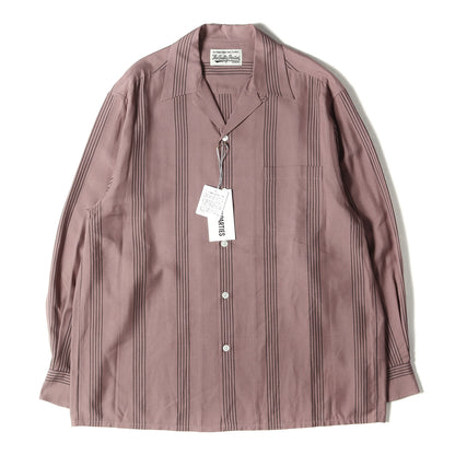 24SS ストライプ レーヨン オープンカラーシャツ(STRIPED OPEN COLLAR SHIRT)