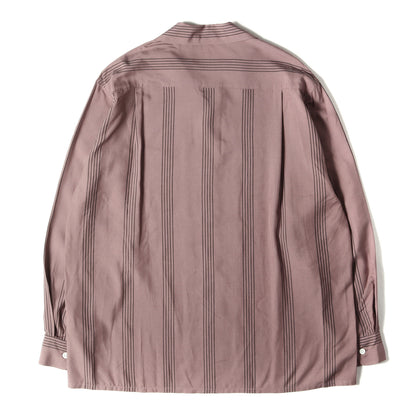 24SS ストライプ レーヨン オープンカラーシャツ(STRIPED OPEN COLLAR SHIRT)