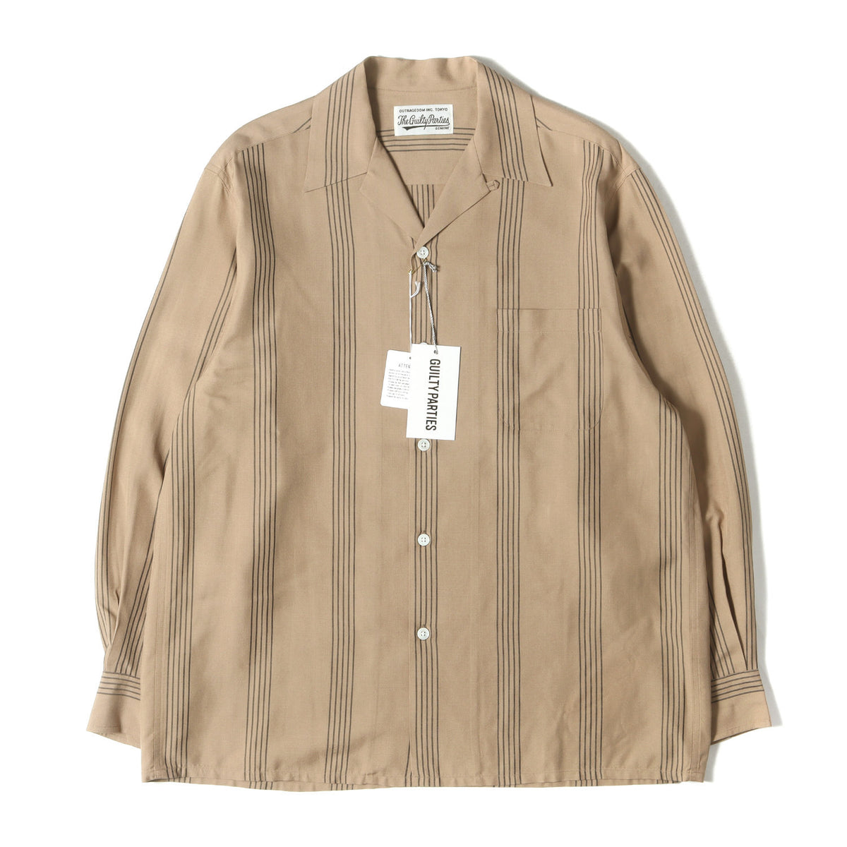 24SS ストライプ レーヨン オープンカラーシャツ(STRIPED OPEN COLLAR SHIRT)