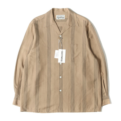24SS ストライプ レーヨン オープンカラーシャツ(STRIPED OPEN COLLAR SHIRT)