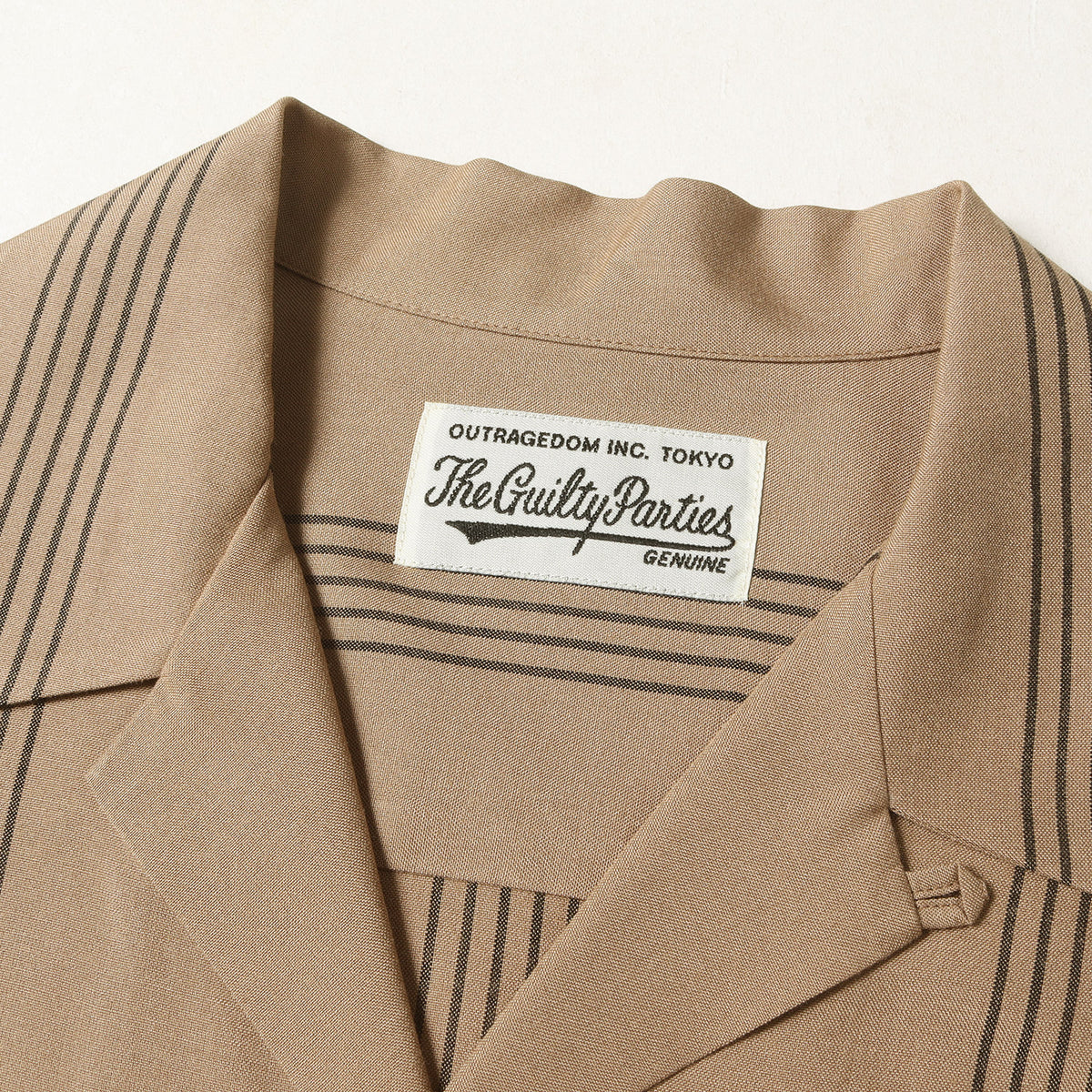 24SS ストライプ レーヨン オープンカラーシャツ(STRIPED OPEN COLLAR SHIRT)