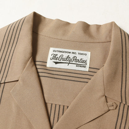 24SS ストライプ レーヨン オープンカラーシャツ(STRIPED OPEN COLLAR SHIRT)