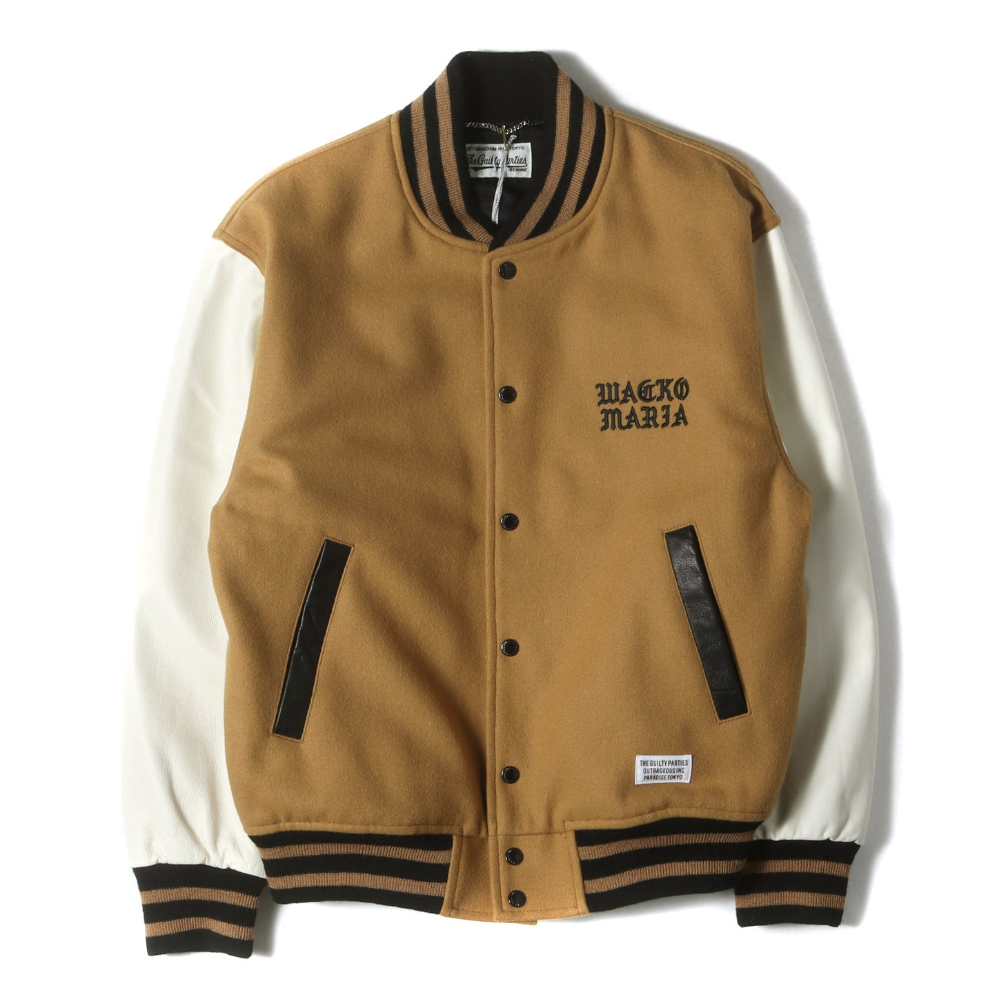 WACKO MARIA (ワコマリア) 24SS 袖レザー メルトンウール スタジャン 