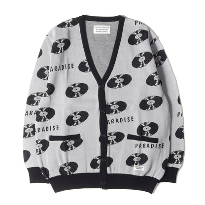 24SS レコード柄 コットンニット カーディガン(JACQUARD CARDIGAN)