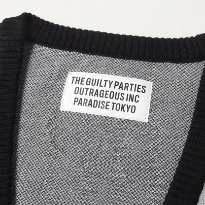 24SS レコード柄 コットンニット カーディガン(JACQUARD CARDIGAN)