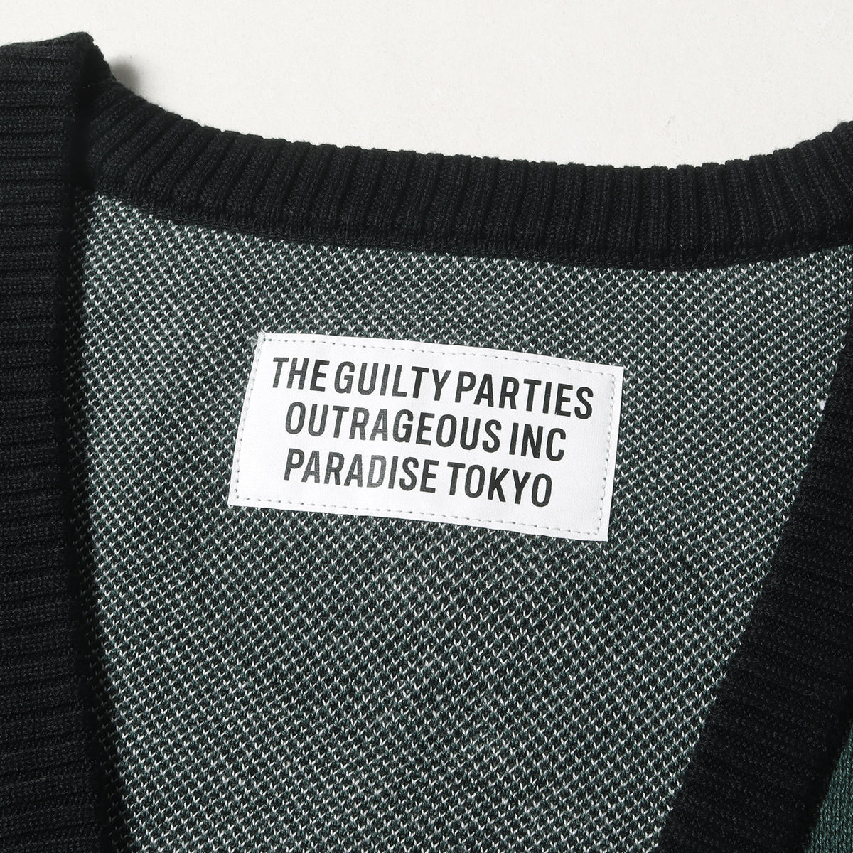 24SS レコード柄 コットンニット カーディガン(JACQUARD CARDIGAN)