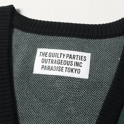 24SS レコード柄 コットンニット カーディガン(JACQUARD CARDIGAN)