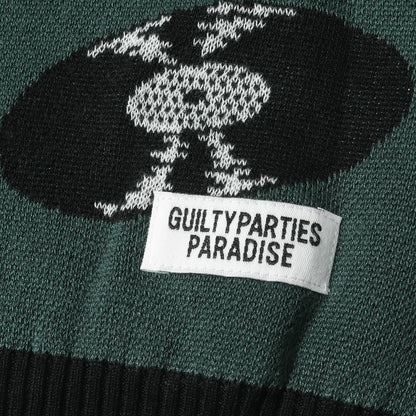 24SS レコード柄 コットンニット カーディガン(JACQUARD CARDIGAN)