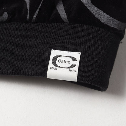 CALEE (キャリー) 22AW リボン総柄 ベルベット 中綿 ジャケット 