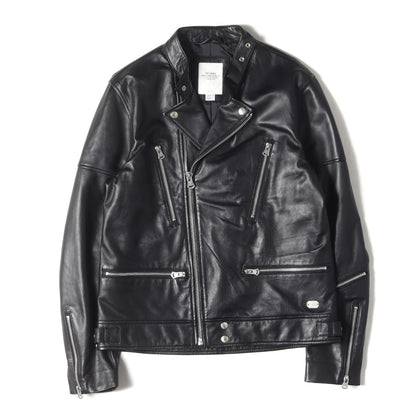 ラムスキンレザー セミダブル ライダースジャケット(LAMB LEATHER SEMI W RIDERS JACKET)