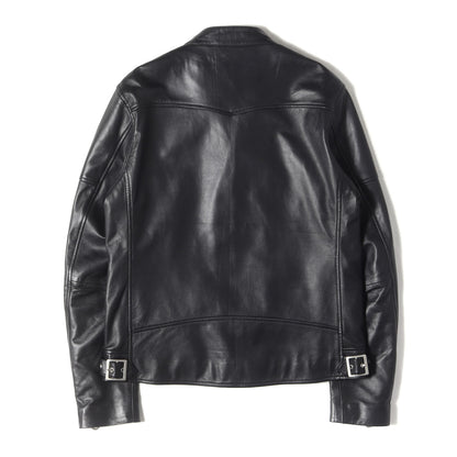 ラムスキンレザー セミダブル ライダースジャケット(LAMB LEATHER SEMI W RIDERS JACKET)