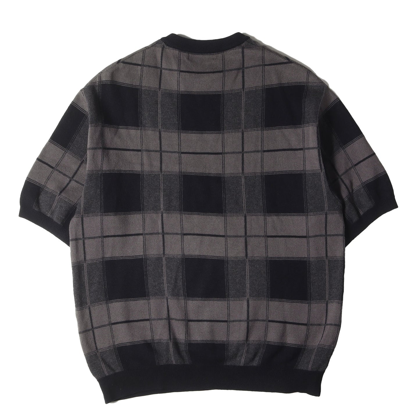 24SS チェック 半袖 コットンニット(CREW NECK SWEATER S/S)